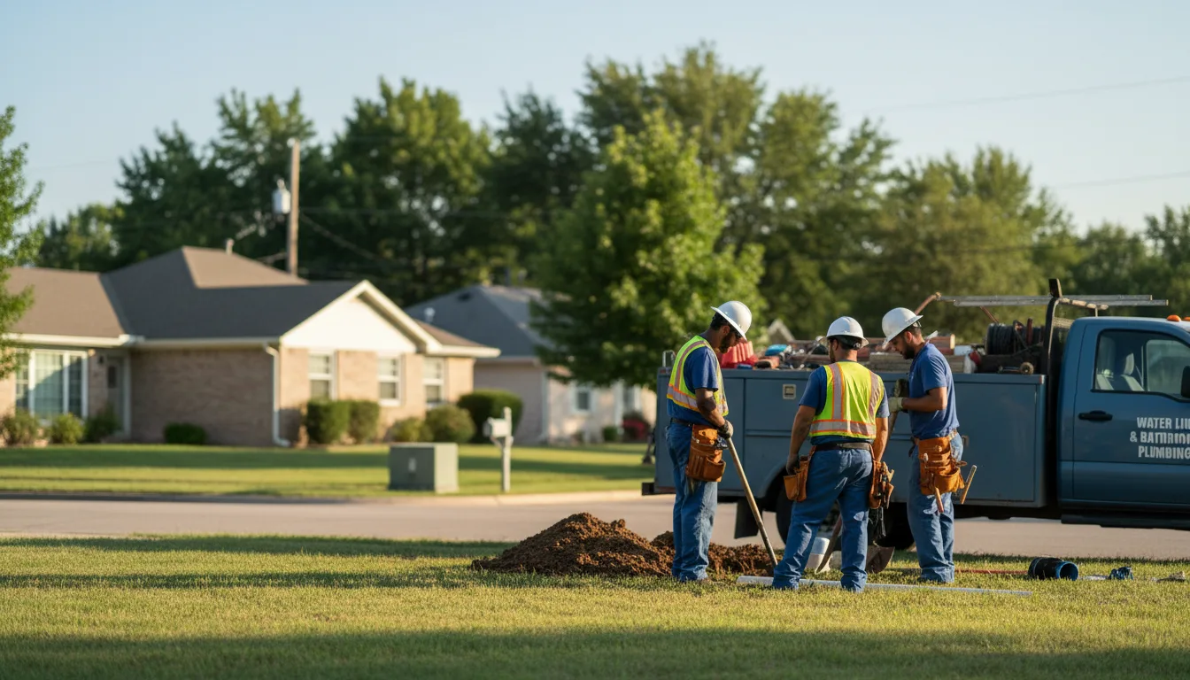 Residential water line and bathroom plumbing service in Iowa City, IA